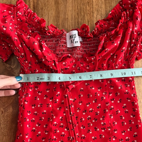 Princess Polly Cottagecore Dress Red Floral - Picture 4 of 6